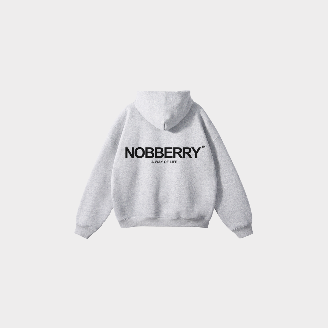 NOBBERRY FLOWER GRAY HOODED SWEATSHIRT
